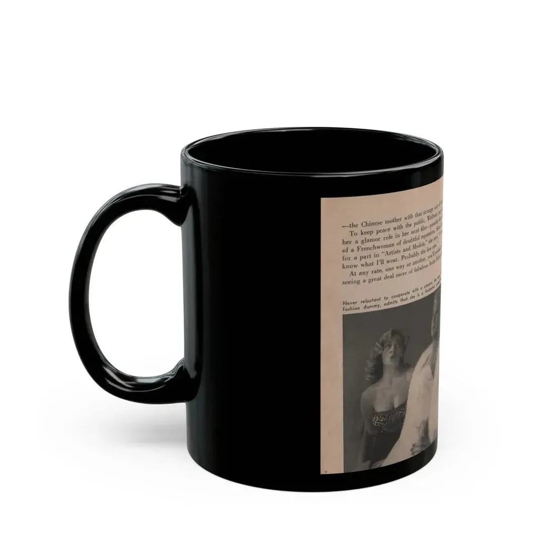 Anita Ekberg #348 - That Girl Anita Pocket Mag. '55 (Vintage Female Icon) Black Coffee Mug - Go Mug Yourself