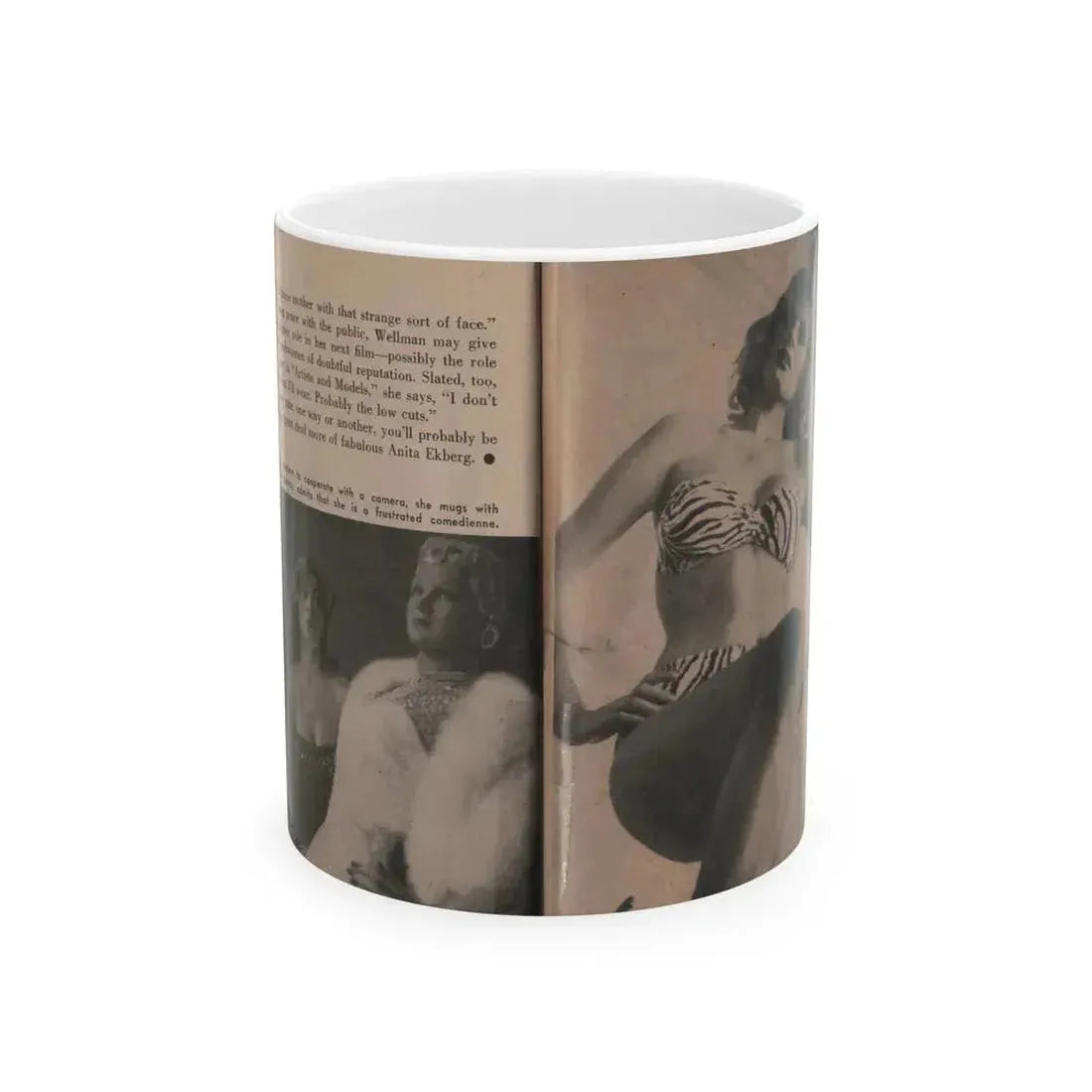 Anita Ekberg #348 - That Girl Anita Pocket Mag. '55 (Vintage Female Icon) White Coffee Mug 11oz - Go Mug Yourself