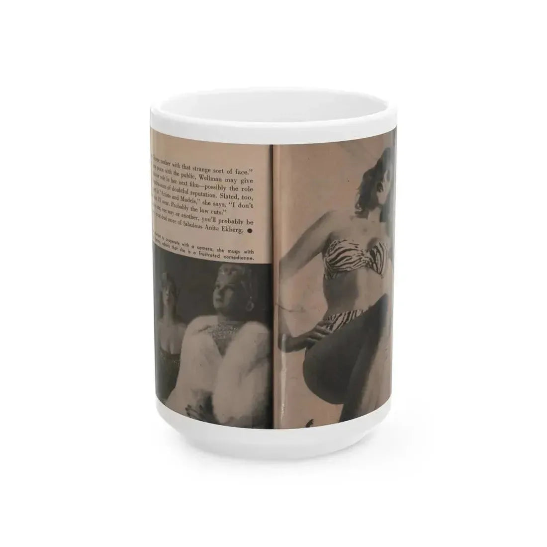 Anita Ekberg #348 - That Girl Anita Pocket Mag. '55 (Vintage Female Icon) White Coffee Mug 15oz - Go Mug Yourself