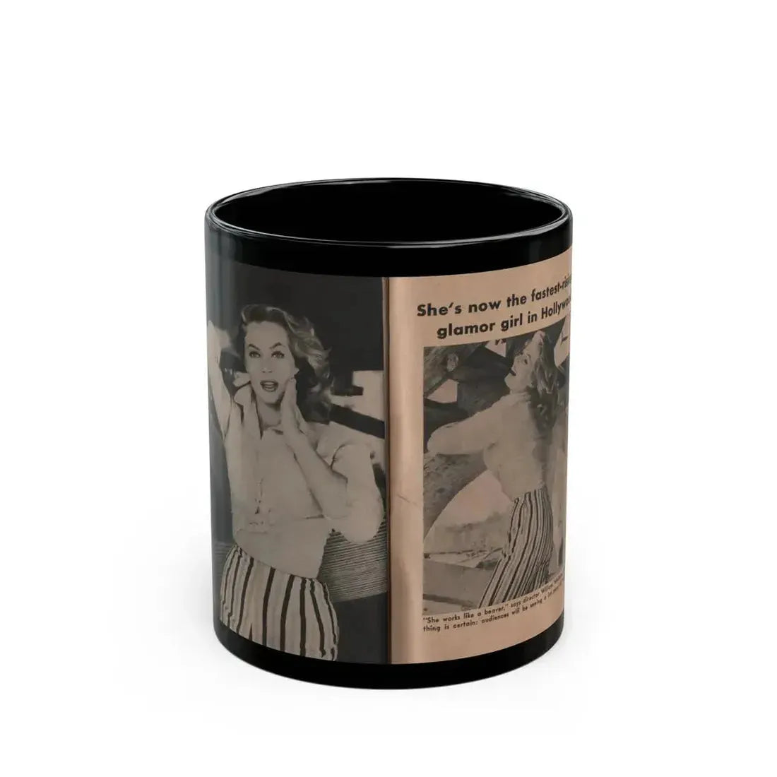 Anita Ekberg #349 - That Girl Anita Pocket Mag. '55 (Vintage Female Icon) Black Coffee Mug 11oz - Go Mug Yourself