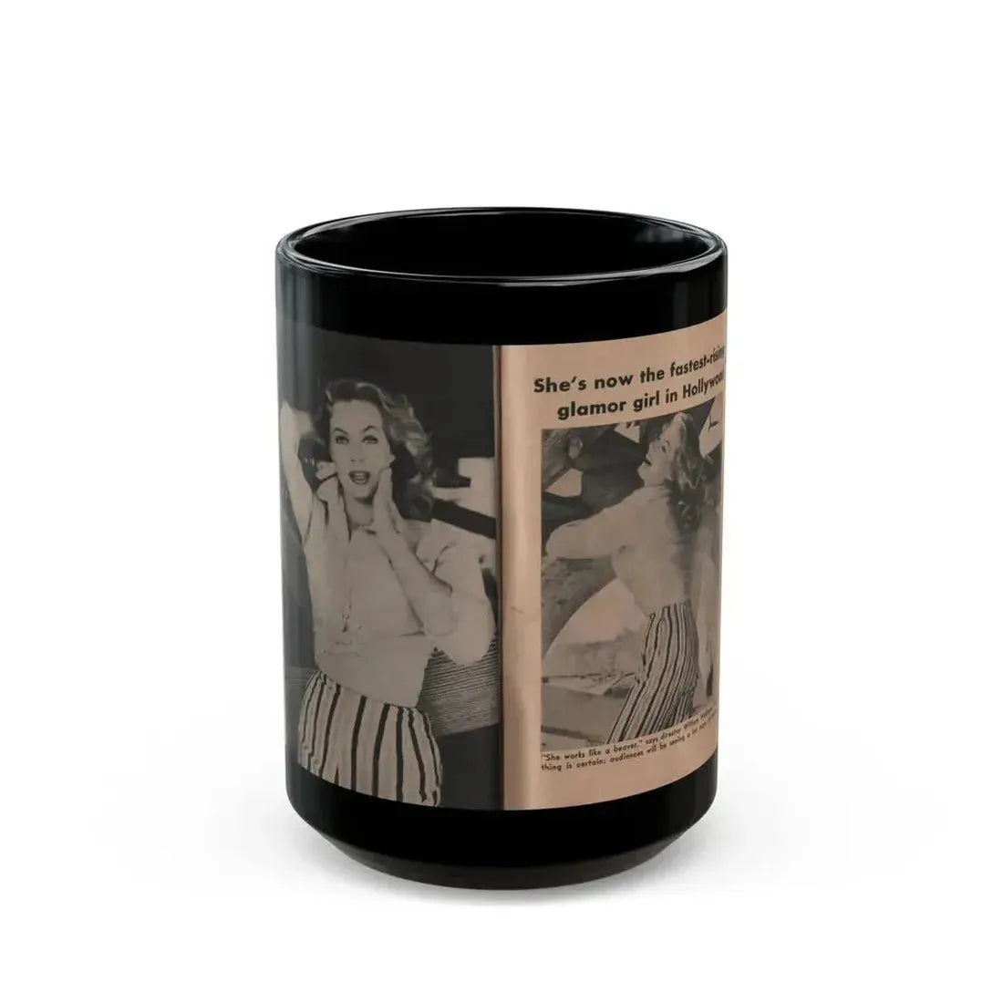 Anita Ekberg #349 - That Girl Anita Pocket Mag. '55 (Vintage Female Icon) Black Coffee Mug 15oz - Go Mug Yourself