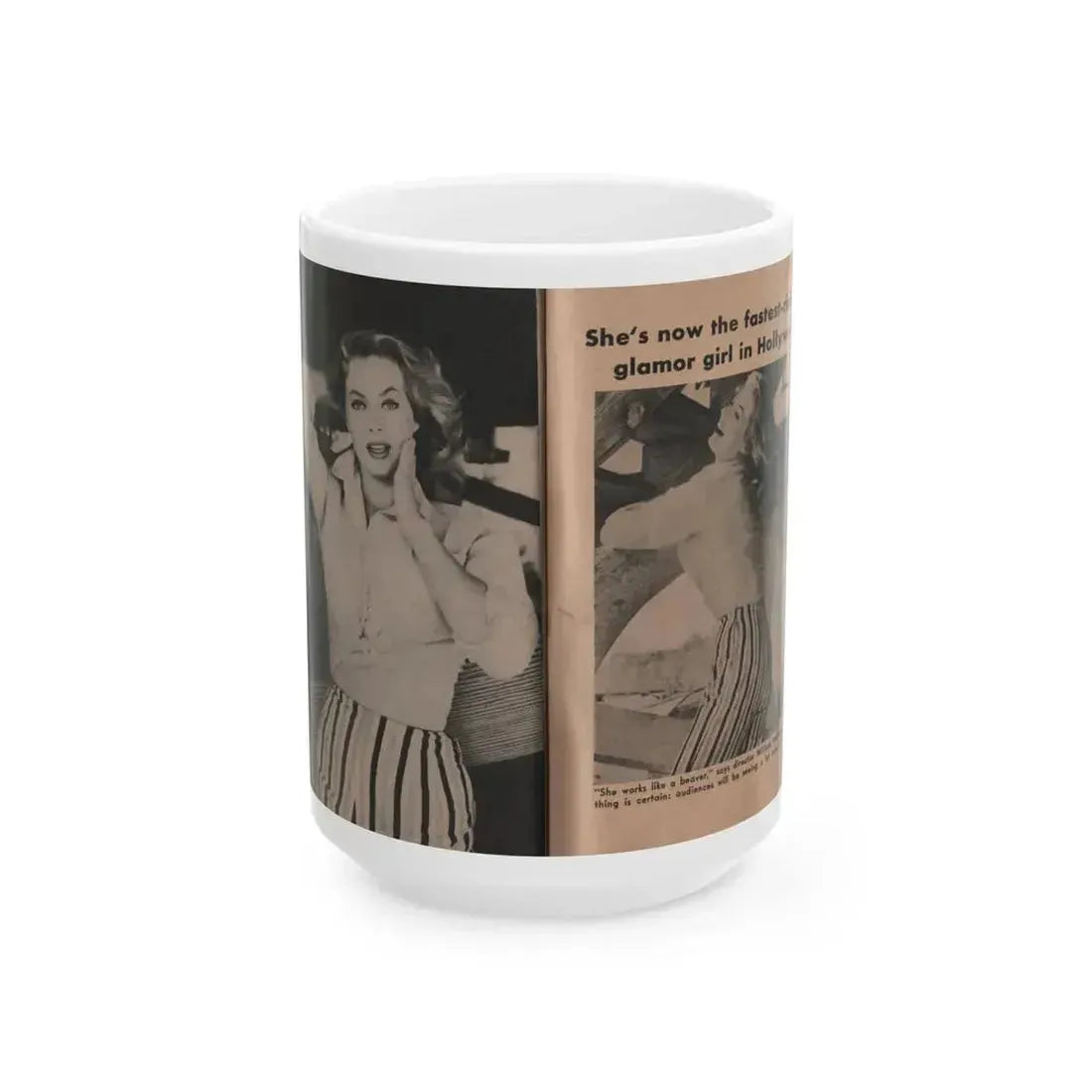 Anita Ekberg #349 - That Girl Anita Pocket Mag. '55 (Vintage Female Icon) White Coffee Mug 15oz - Go Mug Yourself