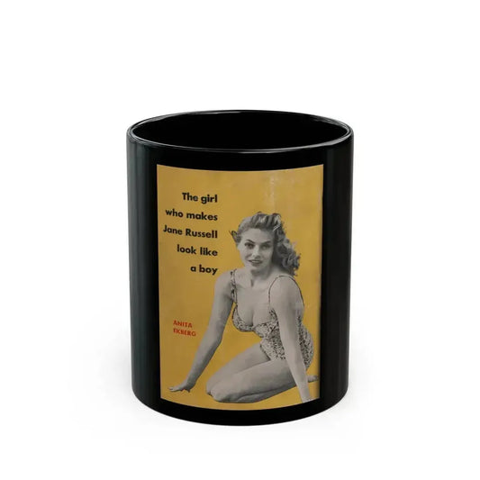 Anita Ekberg #351 - That Girl Anita '55 - Pocket Magazine (Vintage Female Icon) Black Coffee Mug 11oz - Go Mug Yourself