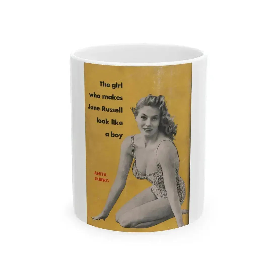 Anita Ekberg #351 - That Girl Anita '55 - Pocket Magazine (Vintage Female Icon) White Coffee Mug 11oz - Go Mug Yourself