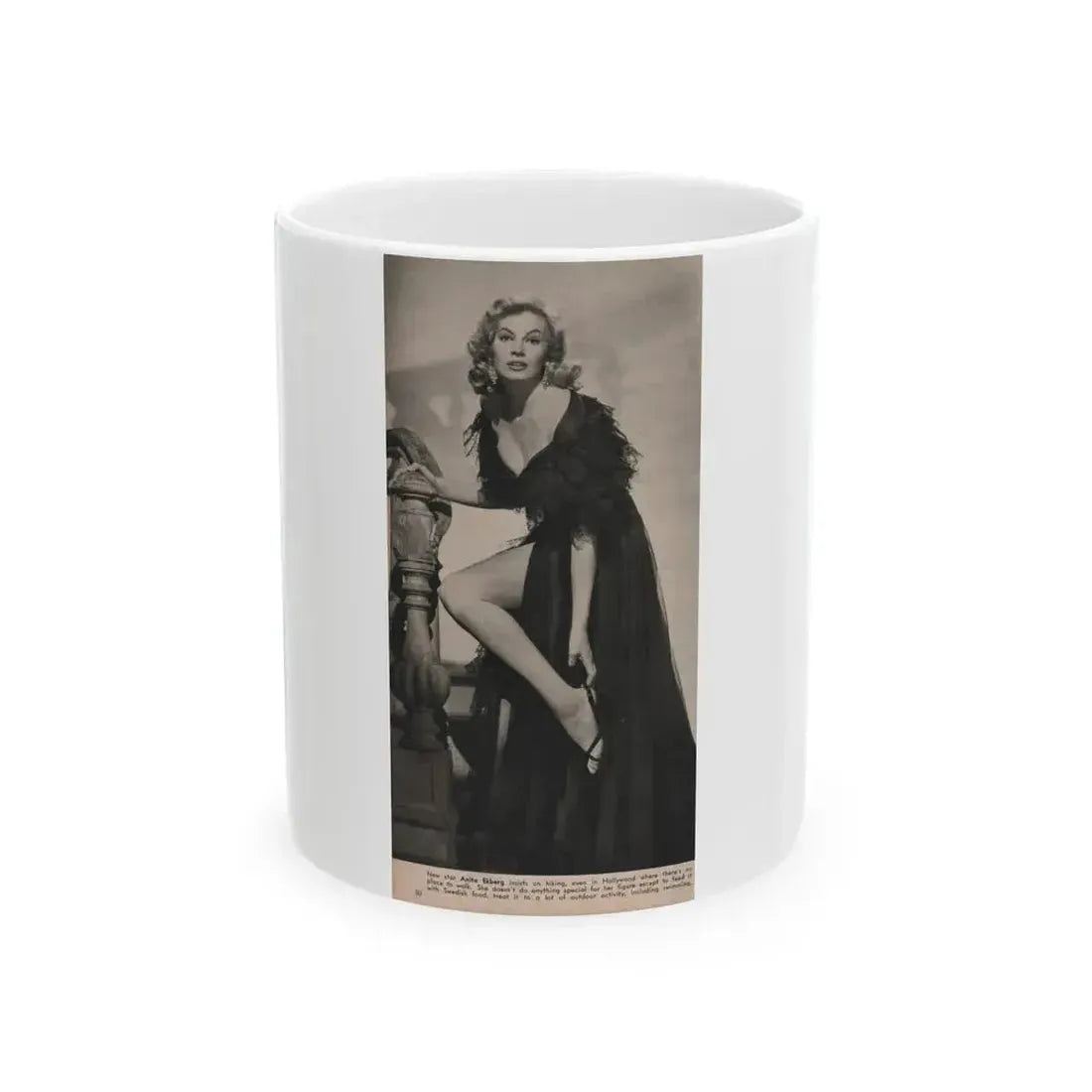 Anita Ekberg #352 - Modern Screen Mag. July '55 (Vintage Female Icon) White Coffee Mug 11oz - Go Mug Yourself