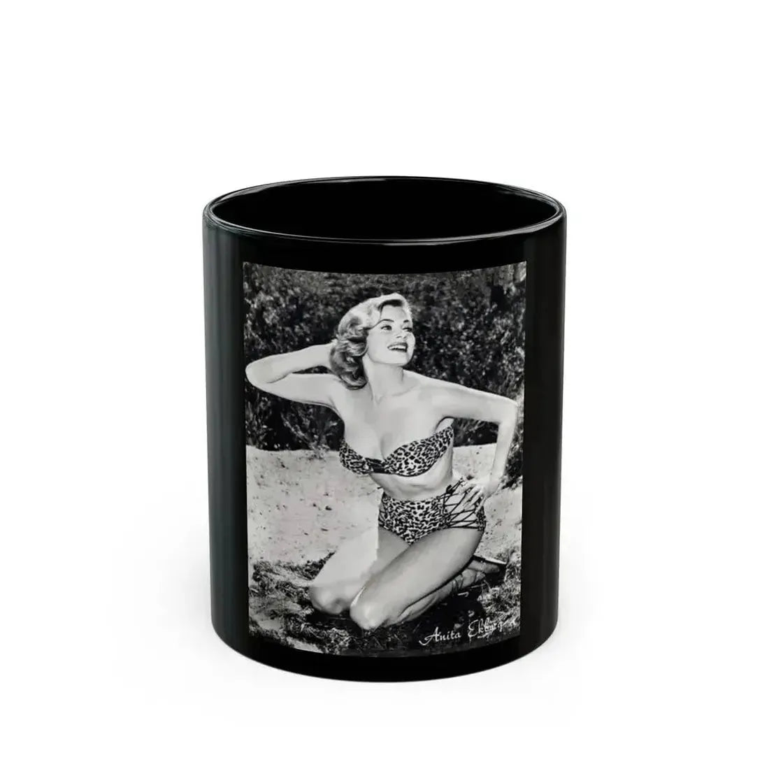 Anita Ekberg #358 (Vintage Female Icon) Black Coffee Mug 11oz - Go Mug Yourself