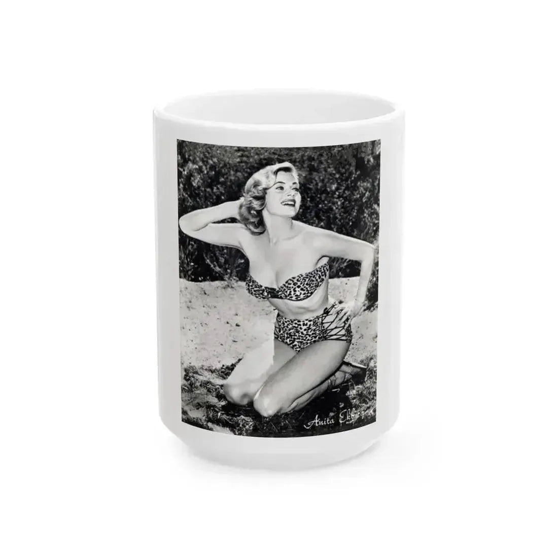 Anita Ekberg #358 (Vintage Female Icon) White Coffee Mug 15oz - Go Mug Yourself