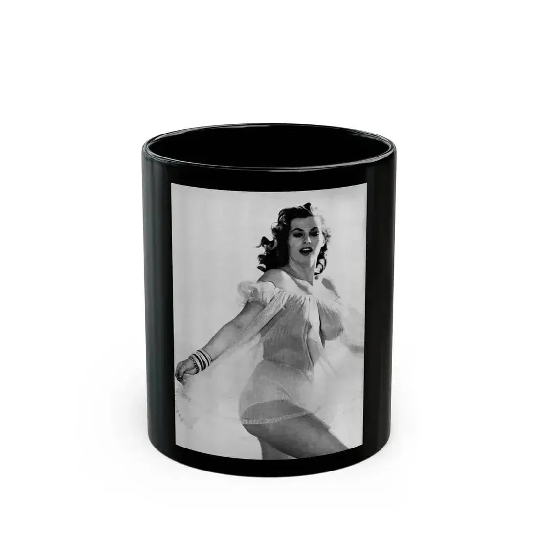 Anita Ekberg #361 - See through top (Vintage Female Icon) Black Coffee Mug 11oz - Go Mug Yourself