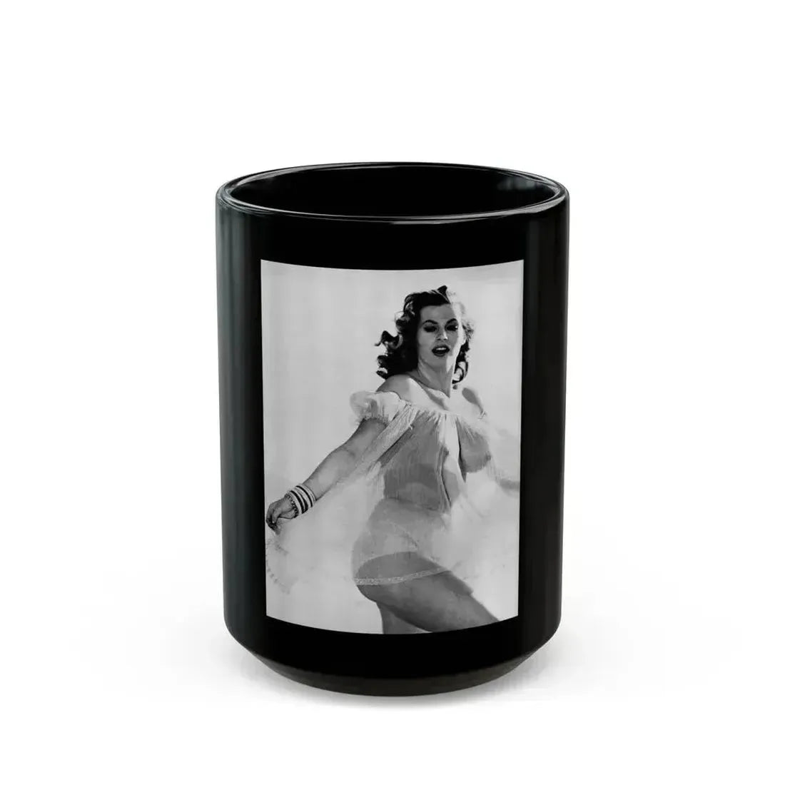Anita Ekberg #361 - See through top (Vintage Female Icon) Black Coffee Mug 15oz - Go Mug Yourself