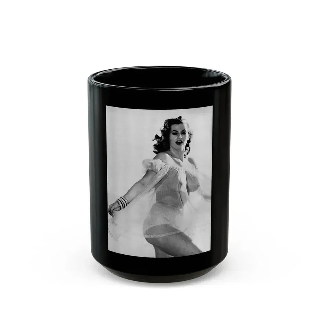 Anita Ekberg #361 - See through top (Vintage Female Icon) Black Coffee Mug 15oz - Go Mug Yourself