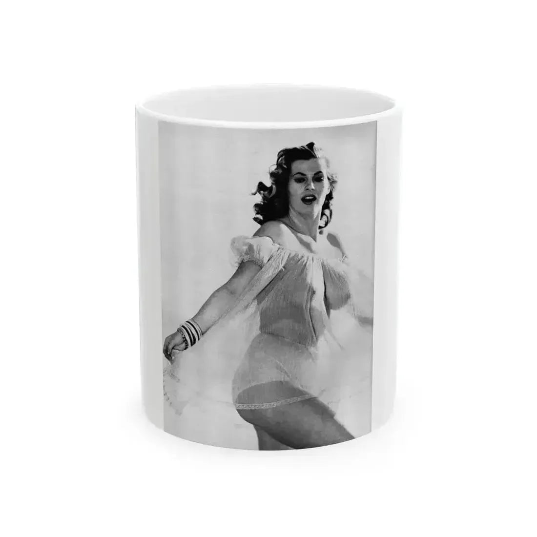 Anita Ekberg #361 - See through top (Vintage Female Icon) White Coffee Mug 11oz - Go Mug Yourself