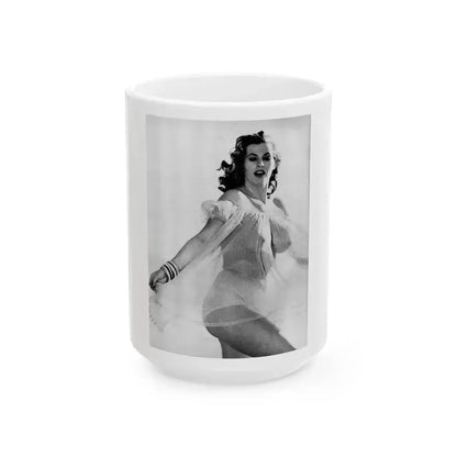 Anita Ekberg #361 - See through top (Vintage Female Icon) White Coffee Mug 15oz - Go Mug Yourself