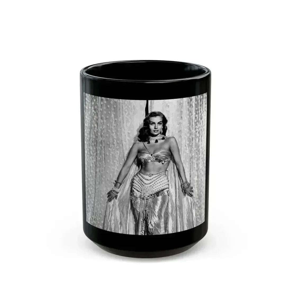 Anita Ekberg #369 (Vintage Female Icon) Black Coffee Mug 15oz - Go Mug Yourself