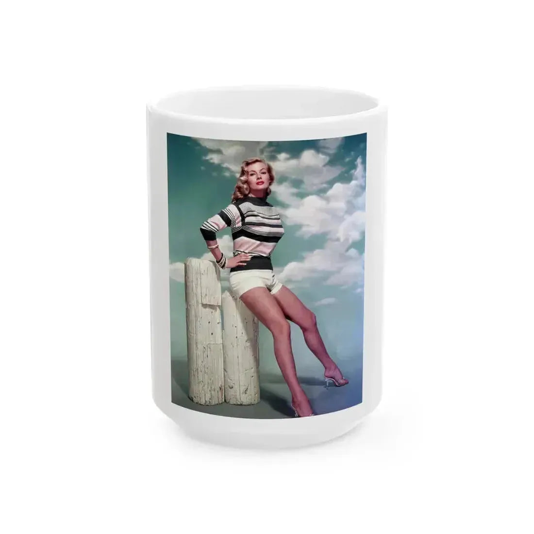 Anita Ekberg #373 (Vintage Female Icon) White Coffee Mug 15oz - Go Mug Yourself