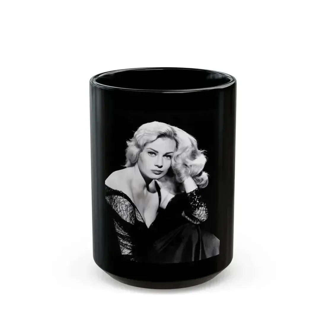 Anita Ekberg #382 (Vintage Female Icon) Black Coffee Mug 15oz - Go Mug Yourself