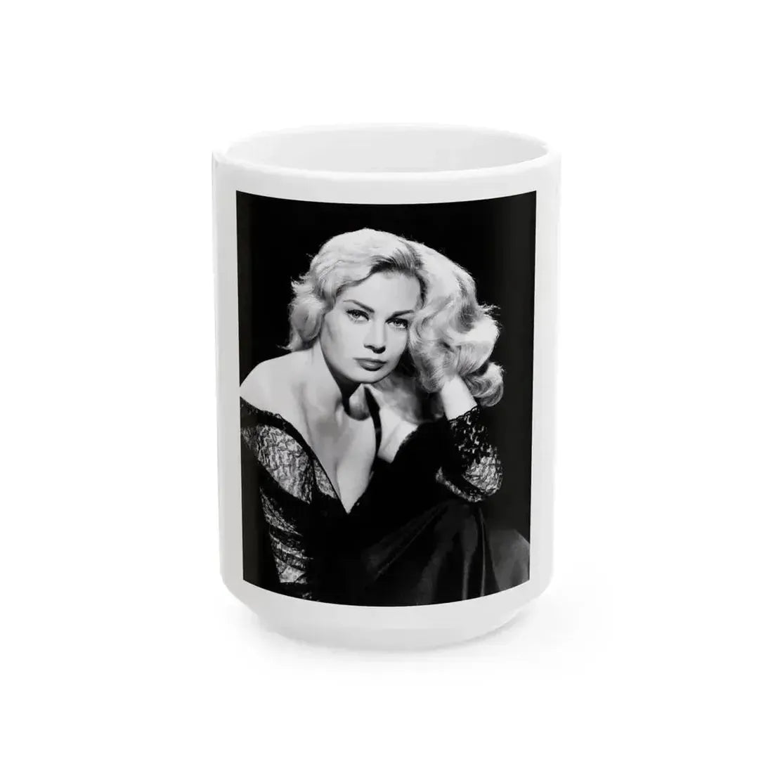 Anita Ekberg #382 (Vintage Female Icon) White Coffee Mug 15oz - Go Mug Yourself