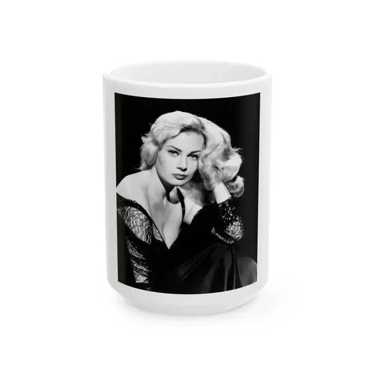 Anita Ekberg #382 (Vintage Female Icon) White Coffee Mug 15oz - Go Mug Yourself