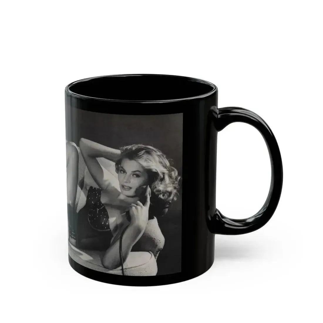 Anita Ekberg #390 - Femme Fatales Mag. Aug. '98 - 1 B&W Centerfold Photo (Vintage Female Icon) Black Coffee Mug - Go Mug Yourself
