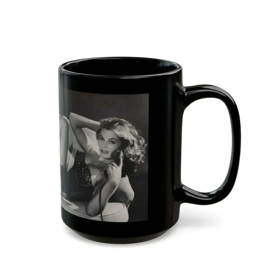 Anita Ekberg #390 - Femme Fatales Mag. Aug. '98 - 1 B&W Centerfold Photo (Vintage Female Icon) Black Coffee Mug - Go Mug Yourself