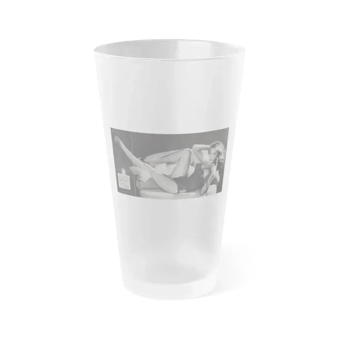 Anita Ekberg #390 - Femme Fatales Mag. Aug. '98 - 1 B&W Centerfold Photo (Vintage Female Icon) Frosted Pint Glass 16oz 16oz Frosted - Go Mug Yourself