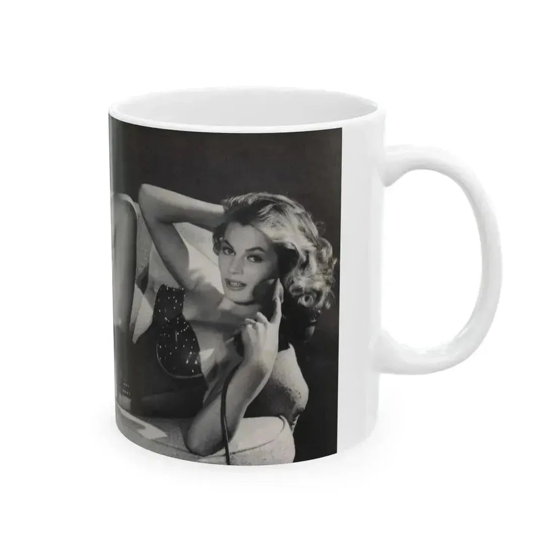 Anita Ekberg #390 - Femme Fatales Mag. Aug. '98 - 1 B&W Centerfold Photo (Vintage Female Icon) White Coffee Mug - Go Mug Yourself