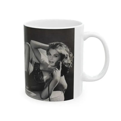 Anita Ekberg #390 - Femme Fatales Mag. Aug. '98 - 1 B&W Centerfold Photo (Vintage Female Icon) White Coffee Mug - Go Mug Yourself