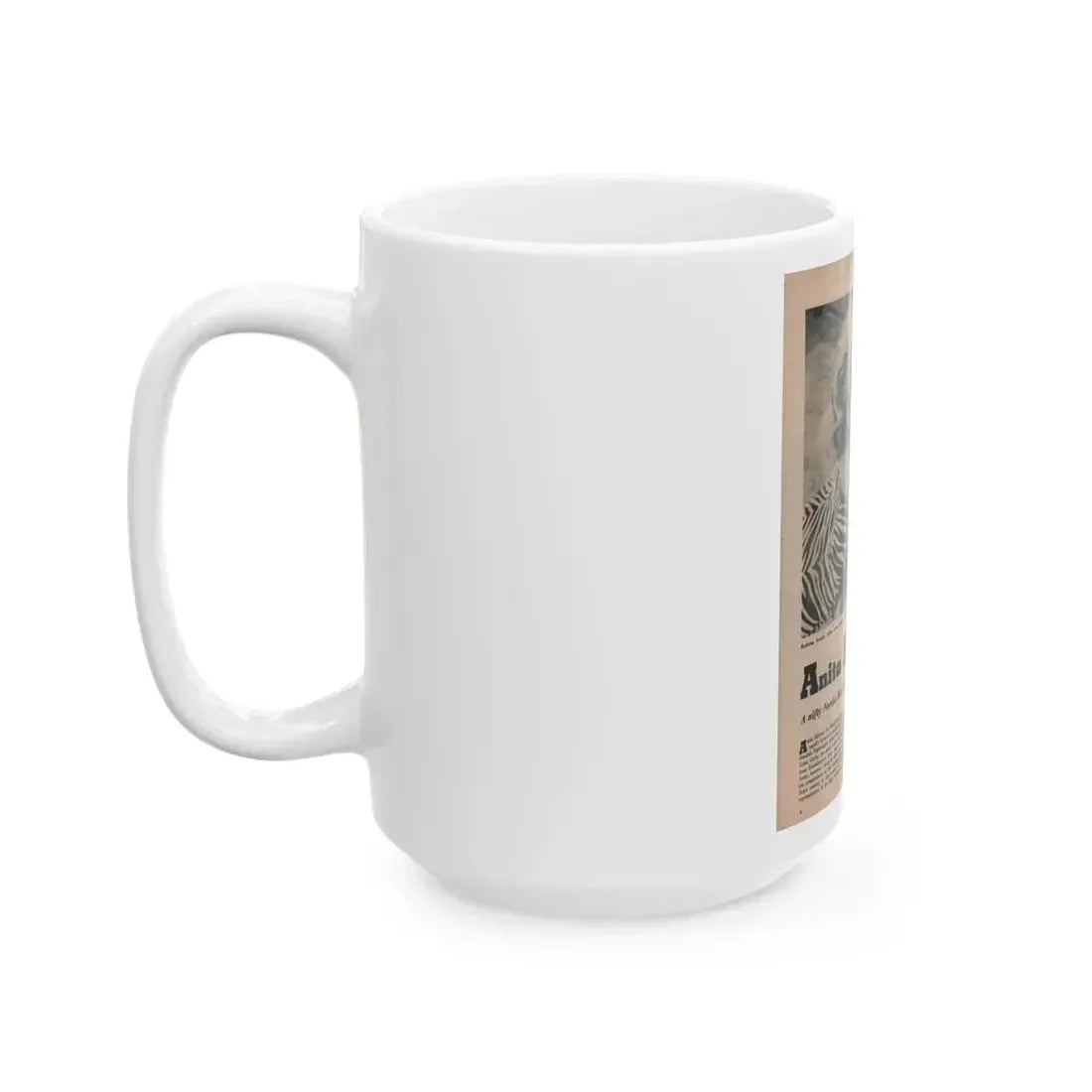 Anita Ekberg #391 - Fabulous Females Mag. Issue #1 '55 - 1 B&W & More (Vintage Female Icon) White Coffee Mug - Go Mug Yourself