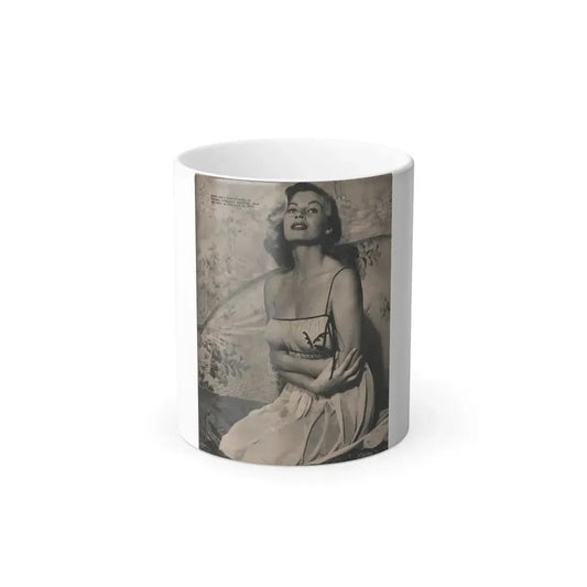 Anita Ekberg #392 - Fabulous Females Mag. Issue #1 '55 - 1 B&W Photo (Vintage Female Icon) Color Changing Mug 11oz 11oz - Go Mug Yourself