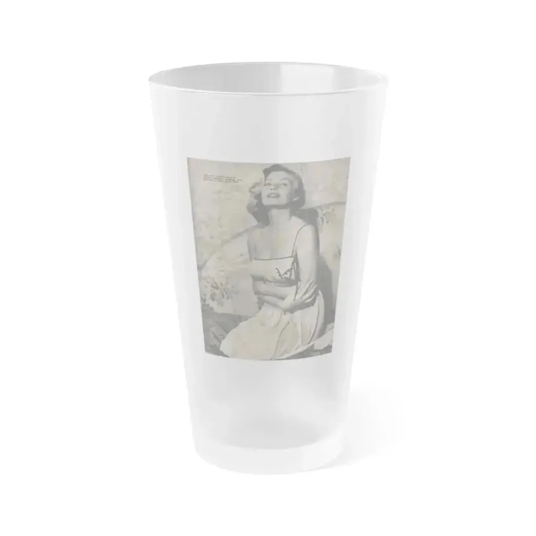 Anita Ekberg #392 - Fabulous Females Mag. Issue #1 '55 - 1 B&W Photo (Vintage Female Icon) Frosted Pint Glass 16oz 16oz Frosted - Go Mug Yourself