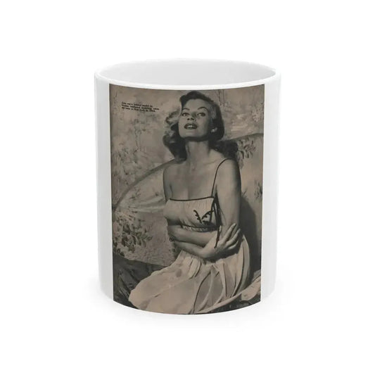 Anita Ekberg #392 - Fabulous Females Mag. Issue #1 '55 - 1 B&W Photo (Vintage Female Icon) White Coffee Mug 11oz - Go Mug Yourself