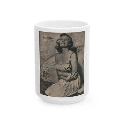 Anita Ekberg #392 - Fabulous Females Mag. Issue #1 '55 - 1 B&W Photo (Vintage Female Icon) White Coffee Mug 15oz - Go Mug Yourself