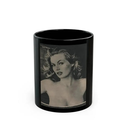 Anita Ekberg #393 - Fabulous Females Mag. Issue #1 '55 - 1 B&W Photo (Vintage Female Icon) Black Coffee Mug 11oz - Go Mug Yourself