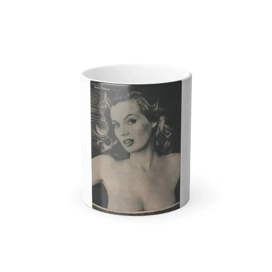 Anita Ekberg #393 - Fabulous Females Mag. Issue #1 '55 - 1 B&W Photo (Vintage Female Icon) Color Changing Mug 11oz 11oz - Go Mug Yourself