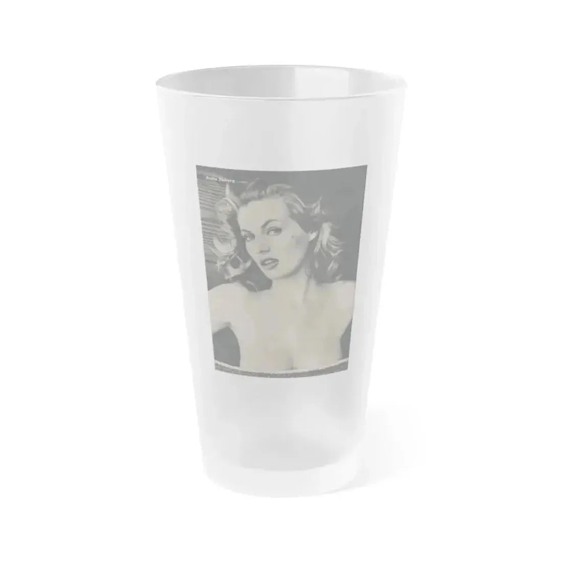 Anita Ekberg #393 - Fabulous Females Mag. Issue #1 '55 - 1 B&W Photo (Vintage Female Icon) Frosted Pint Glass 16oz 16oz Frosted - Go Mug Yourself