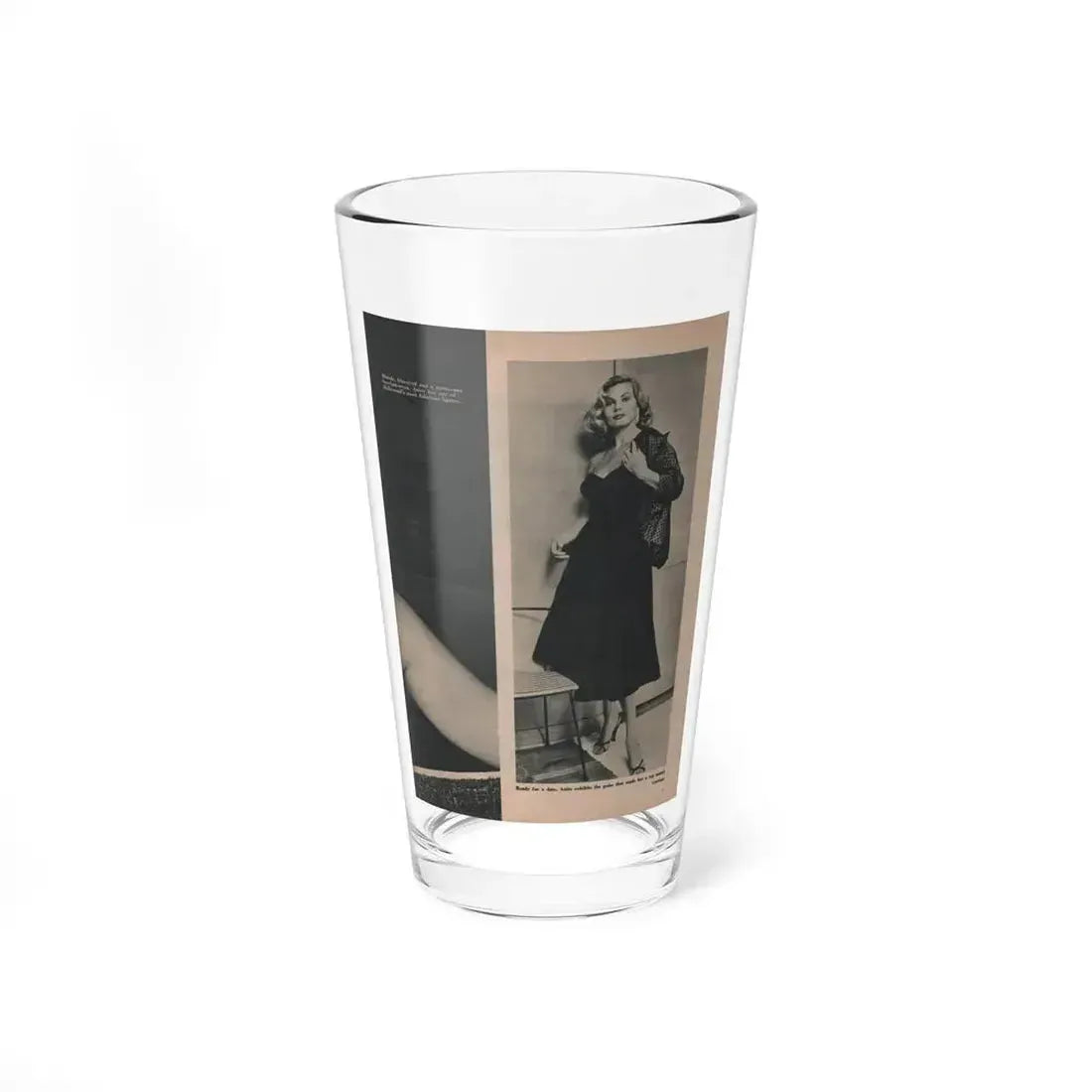 Anita Ekberg #394 - Fabulous Females Mag. Issue #1 '55 - 1 B&W (Vintage Female Icon) Pint Glass 16oz 16oz - Go Mug Yourself