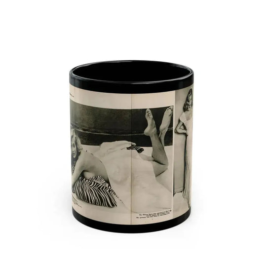 Anita Ekberg #395 - Fabulous Females Mag. Issue #1 '55 - B&W Centerfold & 1 More (Vintage Female Icon) Black Coffee Mug 11oz - Go Mug Yourself