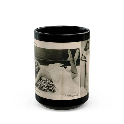 Anita Ekberg #395 - Fabulous Females Mag. Issue #1 '55 - B&W Centerfold & 1 More (Vintage Female Icon) Black Coffee Mug 15oz - Go Mug Yourself