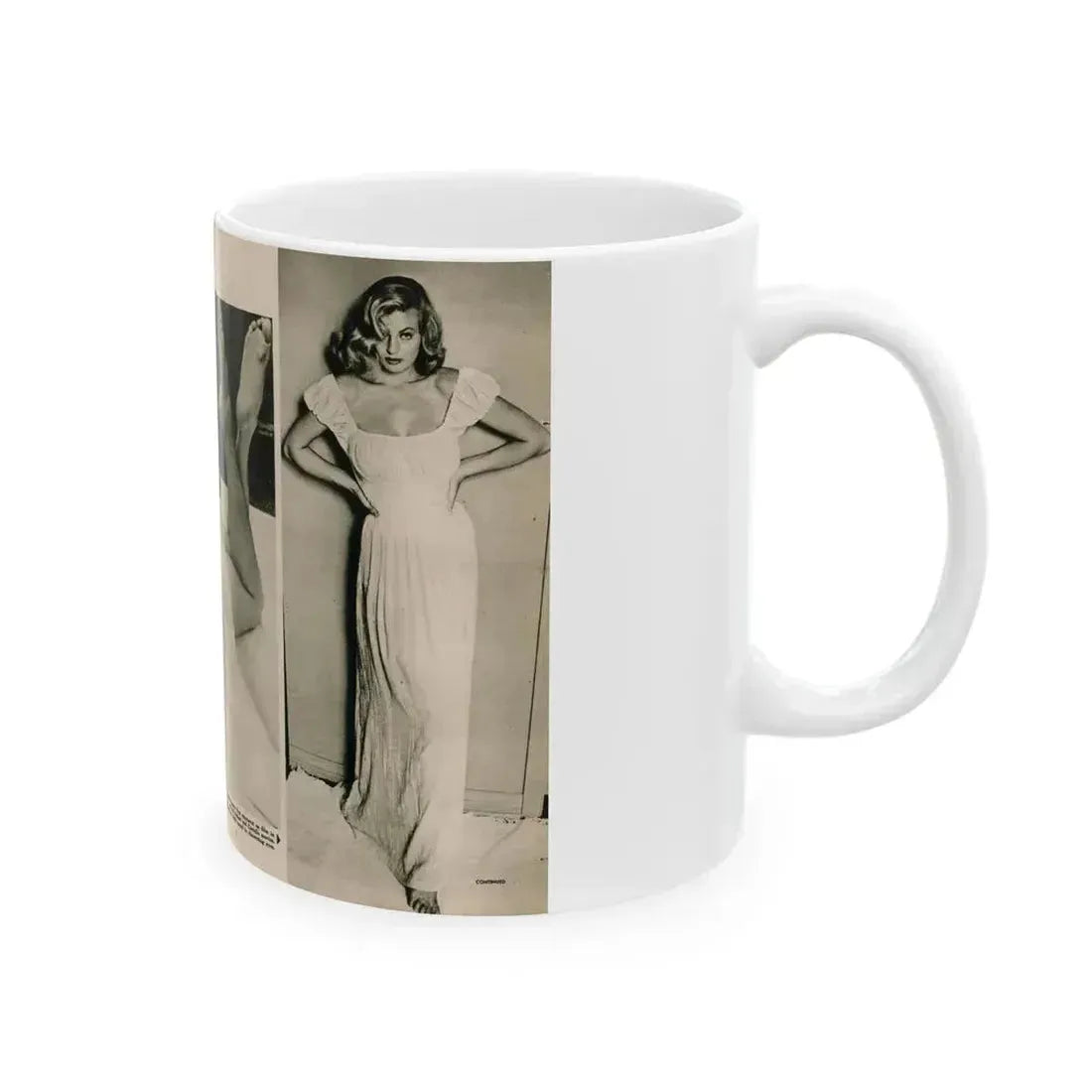 Anita Ekberg #395 - Fabulous Females Mag. Issue #1 '55 - B&W Centerfold & 1 More (Vintage Female Icon) White Coffee Mug - Go Mug Yourself