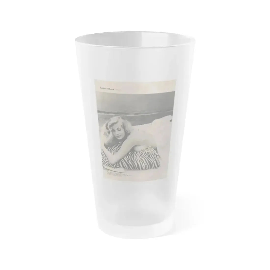 Anita Ekberg #395 - Fabulous Females Mag. Issue #1 '55 - Part of B&W Centerfold (Vintage Female Icon) Frosted Pint Glass 16oz 16oz Frosted - Go Mug Yourself