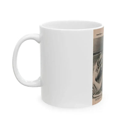 Anita Ekberg #395 - Fabulous Females Mag. Issue #1 '55 - Part of B&W Centerfold (Vintage Female Icon) White Coffee Mug - Go Mug Yourself