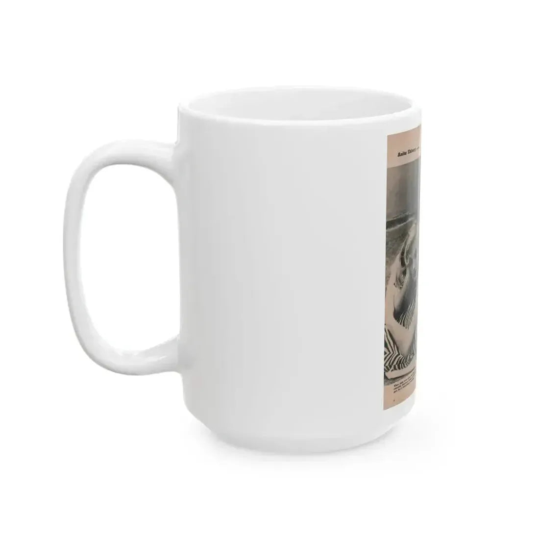 Anita Ekberg #395 - Fabulous Females Mag. Issue #1 '55 - Part of B&W Centerfold (Vintage Female Icon) White Coffee Mug - Go Mug Yourself