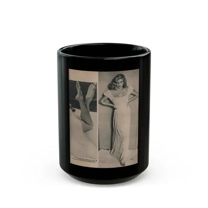 Anita Ekberg #396 - Fabulous Females Mag. Issue #1 '55 - Part of B&W Centerfold & 1 More (Vintage Female Icon) Black Coffee Mug 15oz - Go Mug Yourself