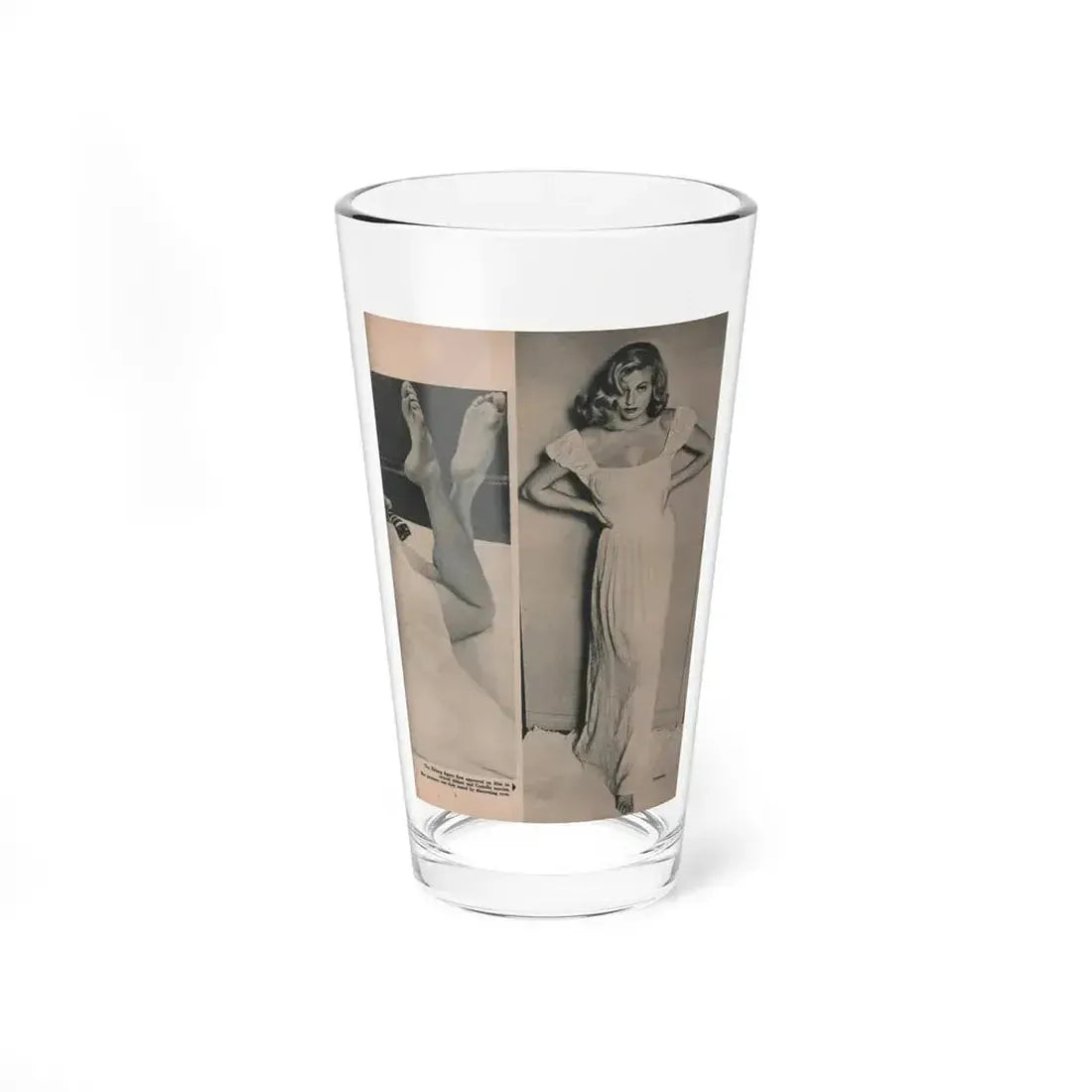 Anita Ekberg #396 - Fabulous Females Mag. Issue #1 '55 - Part of B&W Centerfold & 1 More (Vintage Female Icon) Pint Glass 16oz 16oz - Go Mug Yourself