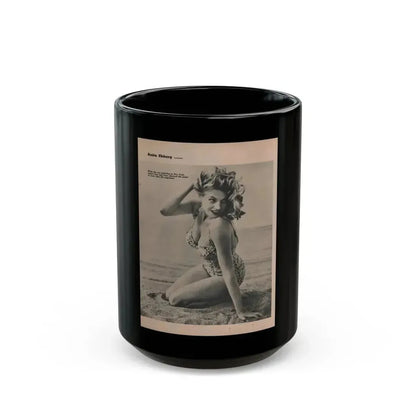 Anita Ekberg #397 - Fabulous Females Mag. Issue #1 '55 - 1 B&W Photo & Caption (Vintage Female Icon) Black Coffee Mug 15oz - Go Mug Yourself