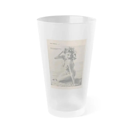 Anita Ekberg #397 - Fabulous Females Mag. Issue #1 '55 - 1 B&W Photo & Caption (Vintage Female Icon) Frosted Pint Glass 16oz 16oz Frosted - Go Mug Yourself
