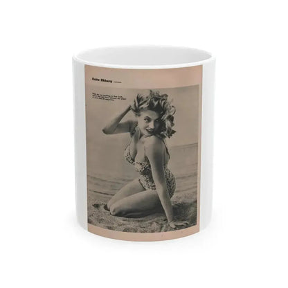 Anita Ekberg #397 - Fabulous Females Mag. Issue #1 '55 - 1 B&W Photo & Caption (Vintage Female Icon) White Coffee Mug 11oz - Go Mug Yourself