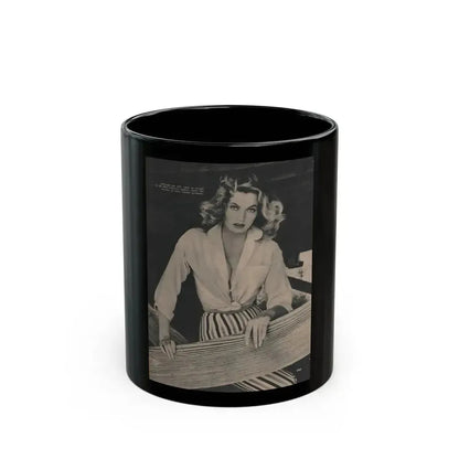 Anita Ekberg #398 - Fabulous Females Mag. Issue #1 '55 - 1 B&W Photo & Caption (Vintage Female Icon) Black Coffee Mug 11oz - Go Mug Yourself