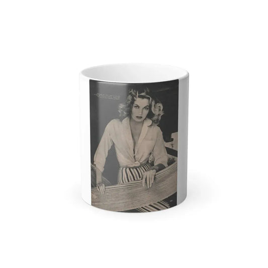 Anita Ekberg #398 - Fabulous Females Mag. Issue #1 '55 - 1 B&W Photo & Caption (Vintage Female Icon) Color Changing Coffee Mug 11oz - Go Mug Yourself