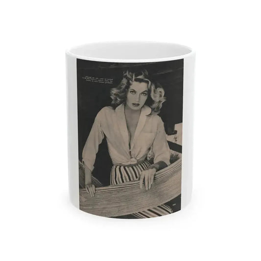 Anita Ekberg #398 - Fabulous Females Mag. Issue #1 '55 - 1 B&W Photo & Caption (Vintage Female Icon) White Coffee Mug 11oz - Go Mug Yourself