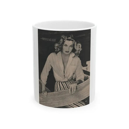 Anita Ekberg #398 - Fabulous Females Mag. Issue #1 '55 - 1 B&W Photo & Caption (Vintage Female Icon) White Coffee Mug - Go Mug Yourself